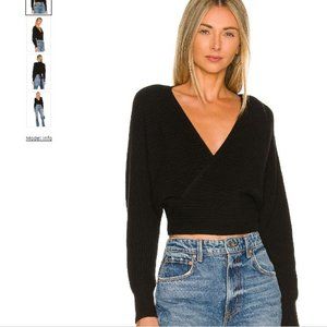 Revolve Black Wrap Sweater